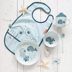 Babero Con Velcro Sea Friends Azul