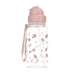 Botella Plastico Leaves Pink