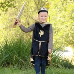 Disfraz Caballero Dorado Con Capa Y Corona 5-6 Años