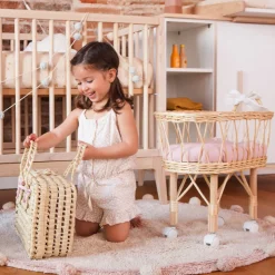Maletita De Mimbre Bobble Rosa