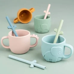 Pack De 5 Pajitas De Silicona Rosa Mix