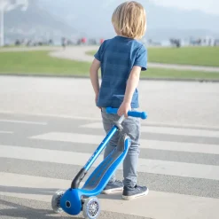 Patinete Primo Azul Plegable Y Con Luces