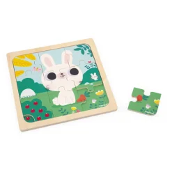 Puzzle De Madera: Conejo Blanco