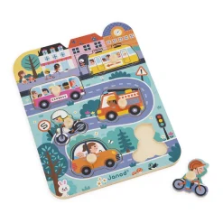 Puzzle Encajable Con Pomo: La Ciudad
