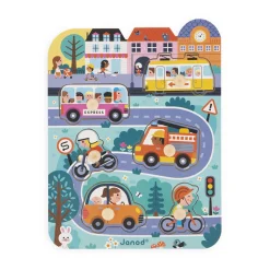 Puzzle Encajable Con Pomo: La Ciudad