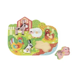 Puzzle Encajable Con Pomo: La Granja