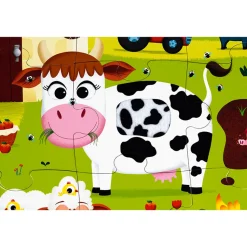 Puzzle Tactil Gigante Animales De La Granja: 20 Piezas