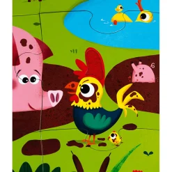 Puzzle Tactil Gigante Animales De La Granja: 20 Piezas