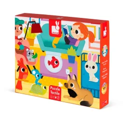 Puzzle Tactil Gigante Animales Domesticos: 20 Piezas