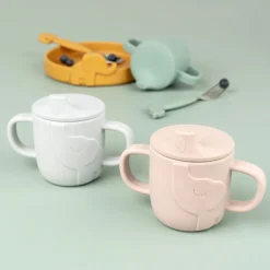 Taza De Aprendizaje Con Asas Silicona Rosa