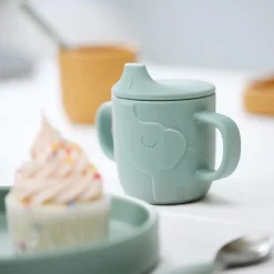 Taza De Aprendizaje Con Asas Silicona Rosa